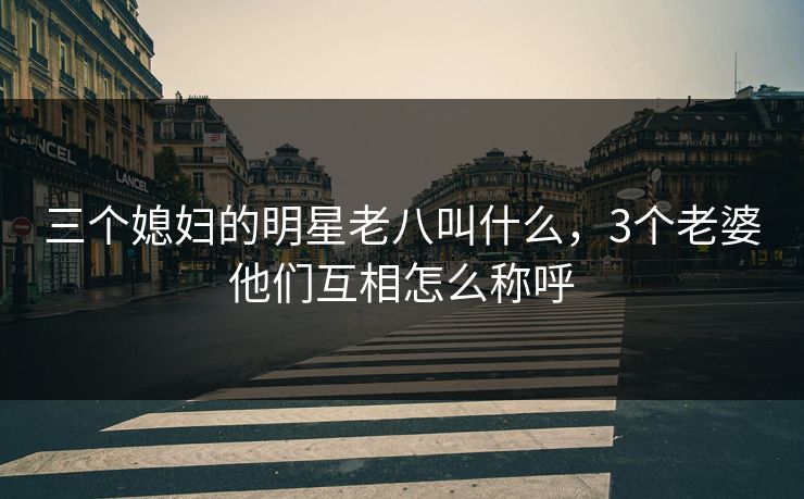 三个媳妇的明星老八叫什么，3个老婆他们互相怎么称呼
