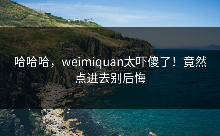 哈哈哈，weimiquan太吓傻了！竟然点进去别后悔