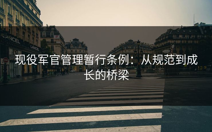 现役军官管理暂行条例：从规范到成长的桥梁